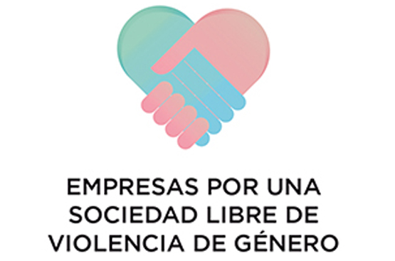 Dos manos cruzadas formando un corazón identifican el logo de la sociedad contra la violencia de género
